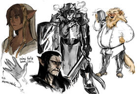 Catfolk (OC) mix of sketchy drawing and sketch